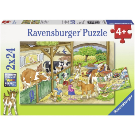 RAVENSBURGER Puzzle Den na farmě 2x24 dílků 111996