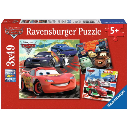 RAVENSBURGER Puzzle Auta: Zábavné závodění 3x49 dílků 112017