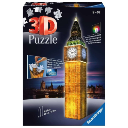 RAVENSBURGER Svítící 3D puzzle Noční edice Big Ben 216 dílků 112310