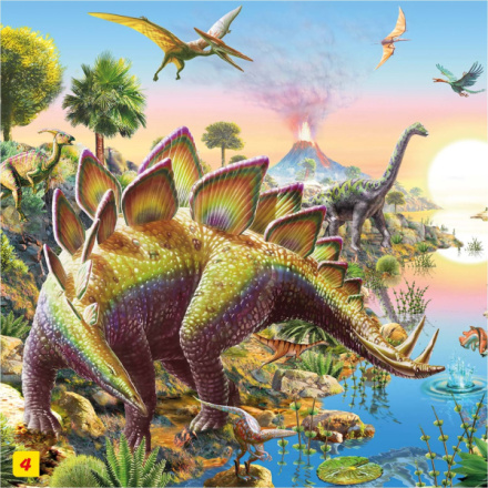 Puzzle s figurkou dinosaura: Stegosaurus 60 dílků 115848