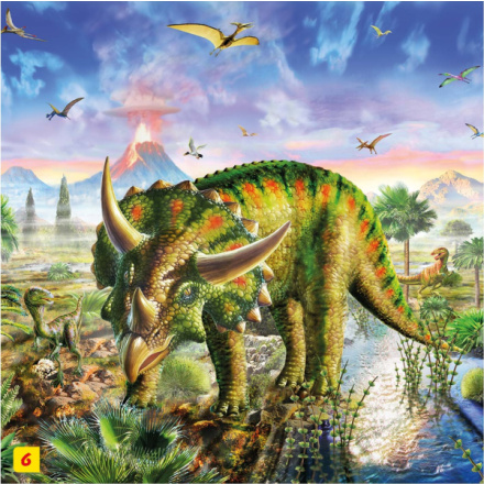 Puzzle s figurkou dinosaura: Triceratops 60 dílků 115852