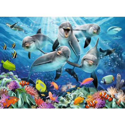 RAVENSBURGER Puzzle Delfíni u korálového útesu 500 dílků 116501