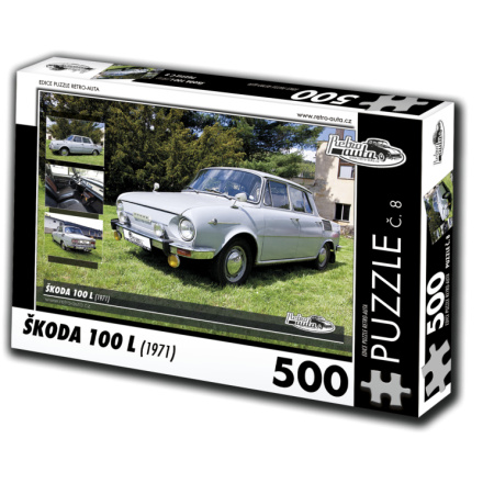 RETRO-AUTA Puzzle č. 8 Škoda 100 L (1971) 500 dílků 117423