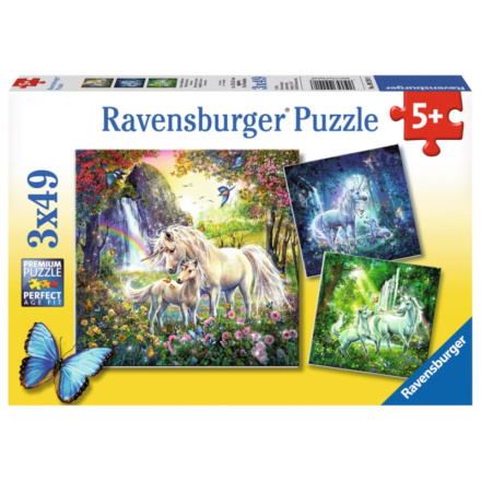 RAVENSBURGER Puzzle Nádherní jednorožci 3x49 dílků 117502
