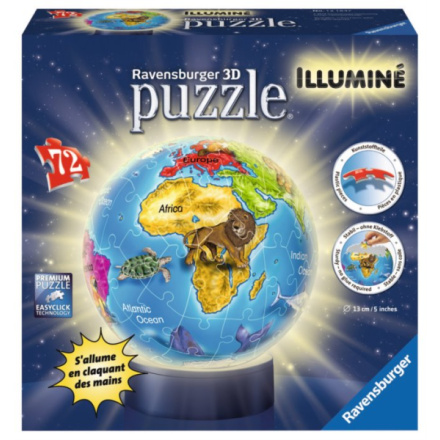 RAVENSBURGER 3D Svítící puzzleball Globus 72 dílků 117699