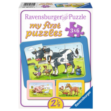 RAVENSBURGER Moje první puzzle Zvířecí kamarádi 3x6 dílků 117981