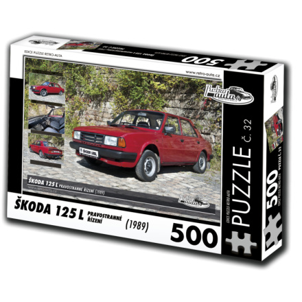 RETRO-AUTA Puzzle č. 32 Škoda 125 L (1989) - pravostranné řízení 500 dílků 118111