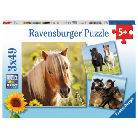RAVENSBURGER Puzzle Poníci 3x49 dílků 118503