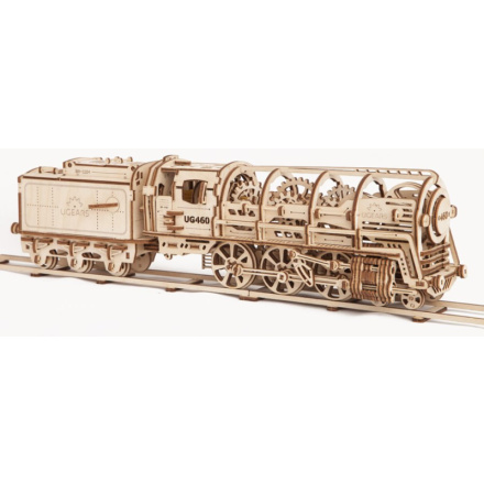 UGEARS 3D puzzle Parní lokomotiva s vagónem 443 dílků 119043