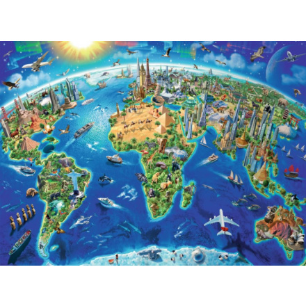 RAVENSBURGER Puzzle Mapa světových památek XXL 300 dílků 119467