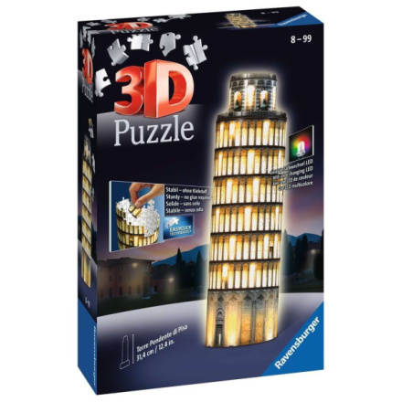 RAVENSBURGER Svítící 3D puzzle Noční edice Šikmá věž v Pise 216 dílků 119841