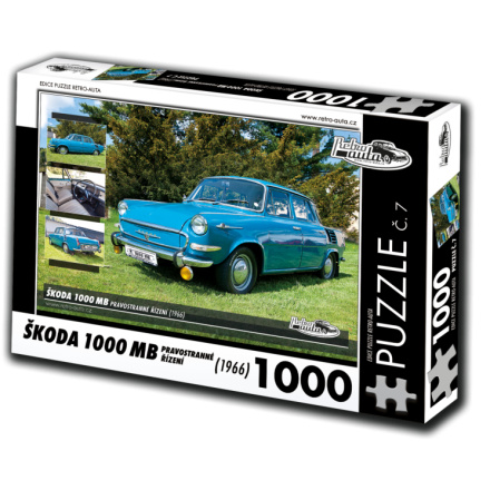 RETRO-AUTA Puzzle č. 7 Škoda 1000MB pravostranné řízení (1966) 1000 dílků 120407