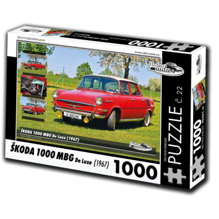 RETRO-AUTA Puzzle č. 22 Škoda 1000 MBG De Luxe (1967) 1000 dílků 120415