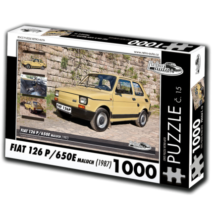 RETRO-AUTA Puzzle č. 15 Fiat 126P, 650E maluch (1983) 1000 dílků 120502