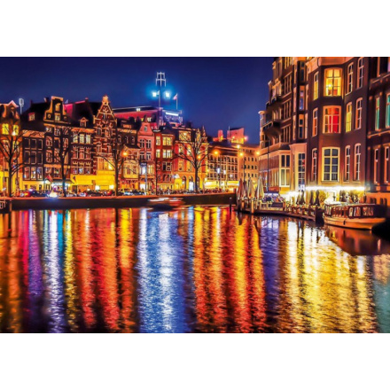 CLEMENTONI Puzzle Noční Amsterdam, Nizozemsko 500 dílků 120544