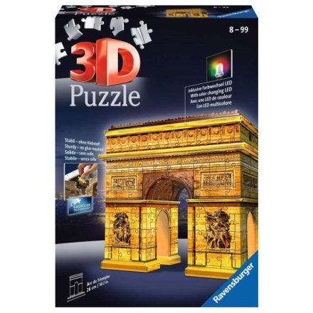 RAVENSBURGER Svítící 3D puzzle Noční edice Vítězný oblouk 216 dílků 122090