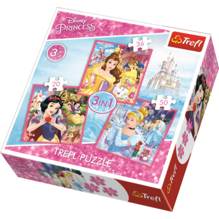 TREFL Puzzle Disney princezny: Kouzelný svět 3v1 (20,36,50 dílků) 122287