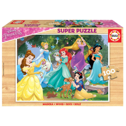 EDUCA Dřevěné puzzle Disney Princezny 100 dílků 122553