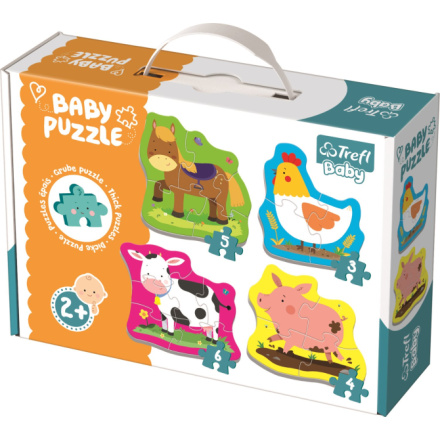 TREFL Baby puzzle Zvířata na farmě 4v1 (3,4,5,6 dílků) 122566