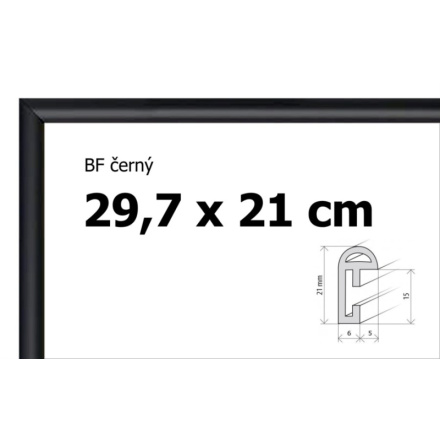 BFHM Plastový rám 29,7x21cm A4 - černý 123045