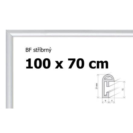 BFHM Plastový rám na puzzle 100x70cm - stříbrný 123048