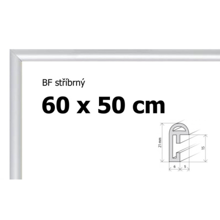 BFHM Plastový rám na puzzle 60x50cm - stříbrný 123060