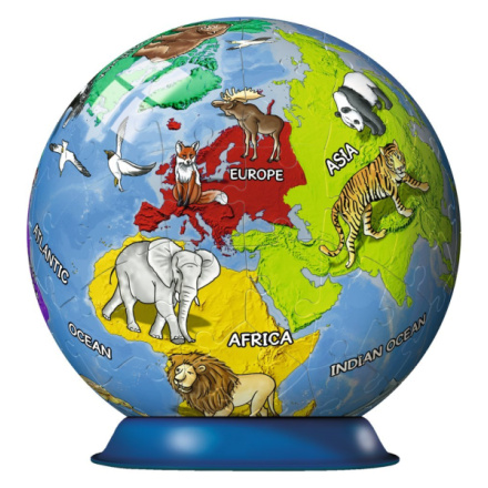 RAVENSBURGER 3D Puzzleball Dětský globus se zvířaty (anglický) 72 dílků 125134