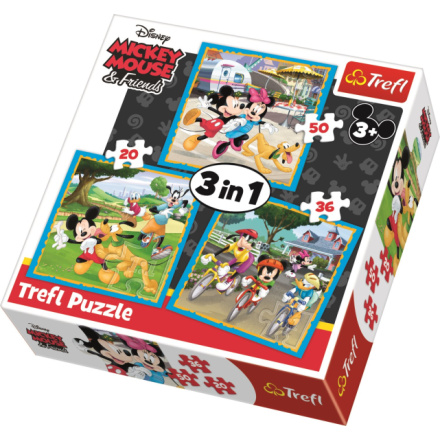 TREFL Puzzle Mickey Mouse a přátelé 3v1 (20,36,50 dílků) 125191