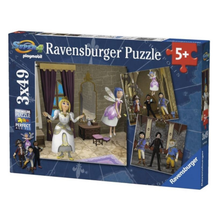 RAVENSBURGER Puzzle Playmobil Královská svatba 3x49 dílků 125285