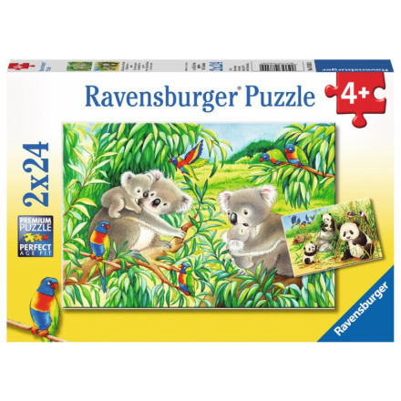 RAVENSBURGER Puzzle Koaly a pandy 2x24 dílků 125377