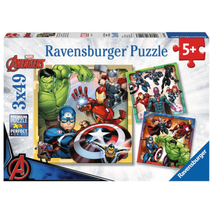 RAVENSBURGER Puzzle Avengers 3x49 dílků 125387