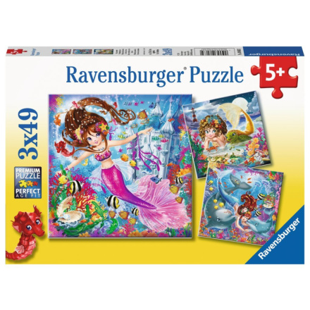 RAVENSBURGER Puzzle Kouzelné mořské panny 3x49 dílků 125392