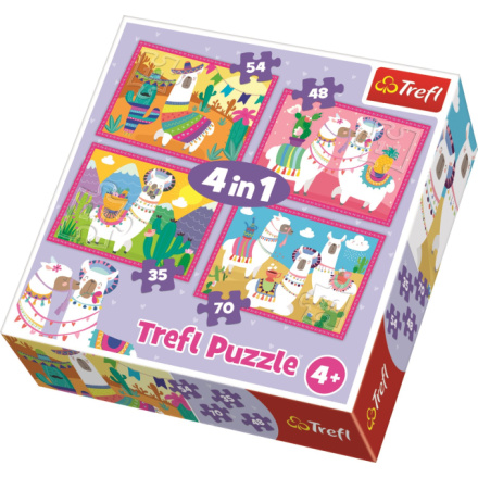 TREFL Puzzle Veselé lamy 4v1 (35,48,54,70 dílků) 125793