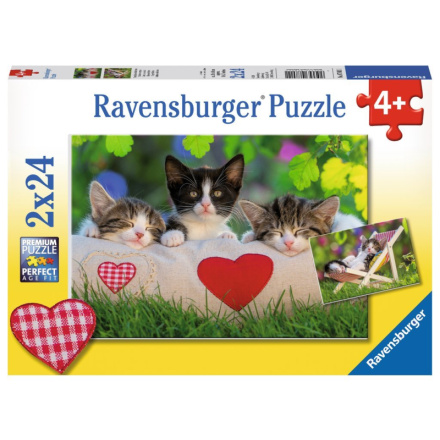 RAVENSBURGER Puzzle Ospalá koťata 2x24 dílků 127172