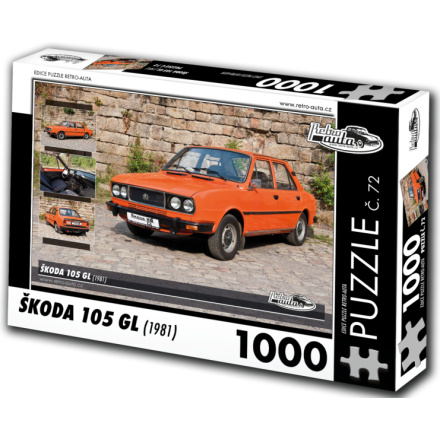RETRO-AUTA Puzzle č. 72 Škoda 105 GL (1981) 1000 dílků 127287