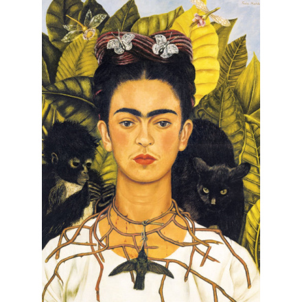 EUROGRAPHICS Puzzle Portrét Frídy Kahlo s trnovým náhrdelníkem 1000 dílků 129574