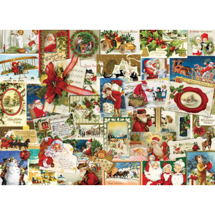 EUROGRAPHICS Puzzle Vintage vánoční pohlednice 1000 dílků 129627