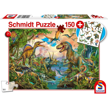 SCHMIDT Puzzle Dinosauři 150 dílků + dárek (tetovačky) 131979