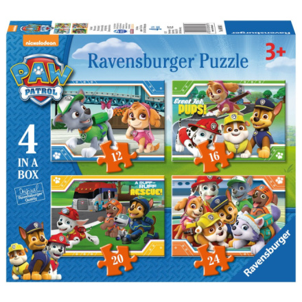 RAVENSBURGER Puzzle Tlapková patrola 4v1 (12,16,20,24 dílků) 132630