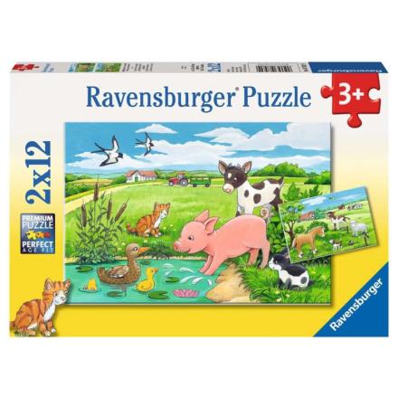 RAVENSBURGER Puzzle Zvířecí mláďata 2x12 dílků 132633