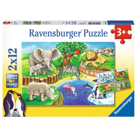 RAVENSBURGER Puzzle Zvířátka v zoo 2x12 dílků 132634