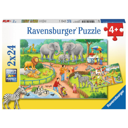 RAVENSBURGER Puzzle Den v zoo 2x24 dílků 132640