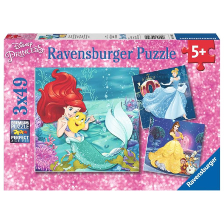 RAVENSBURGER Puzzle Disney princezny: Dobrodružství 3x49 dílků 132647