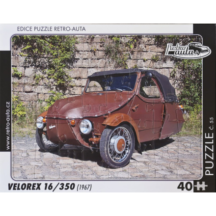 RETRO-AUTA Puzzle č.55 Velorex 16,350 (1967) 40 dílků 133624