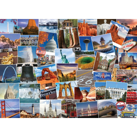 EUROGRAPHICS Puzzle Světoběžník - USA 1000 dílků 133628