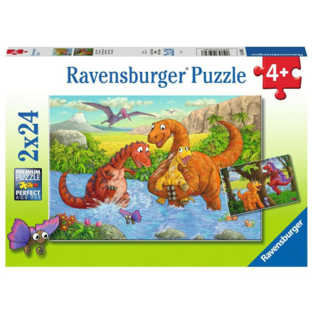 RAVENSBURGER Puzzle Hraví dinosauři 2x24 dílků 133742