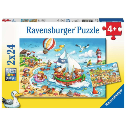 RAVENSBURGER Puzzle Prázdniny u moře 2x24 dílků 133744