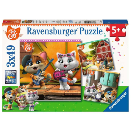 RAVENSBURGER Puzzle Vítejte u 44 koček 3x49 dílků 133746