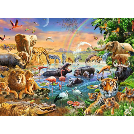 RAVENSBURGER Puzzle Zvířata u napajedla XXL 100 dílků 133933