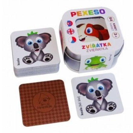 Pexeso pro děti v plechové krabičce - Zvířátka 134012